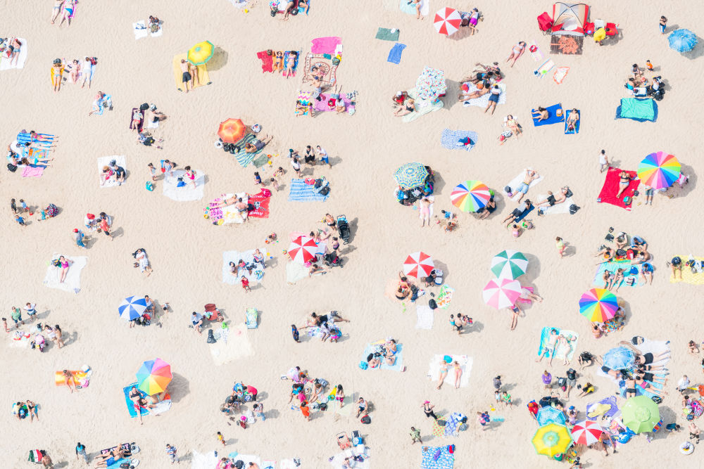 Photography by Gray Malin of Coney Island Sunbathers, New York City