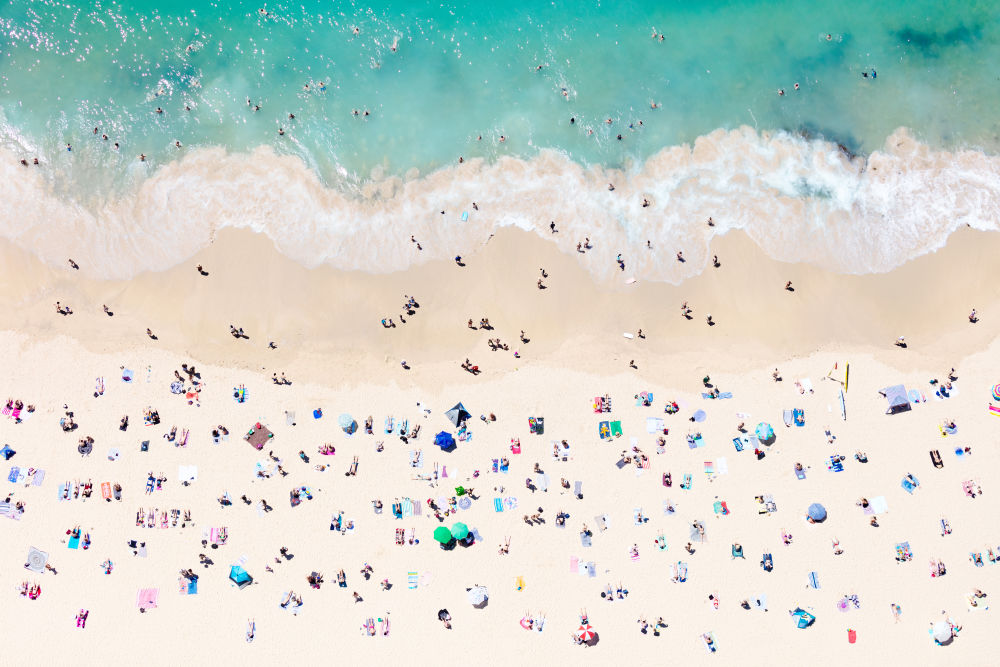 Photography by Gray Malin of Coogee Beach Sunbathers, Sydney