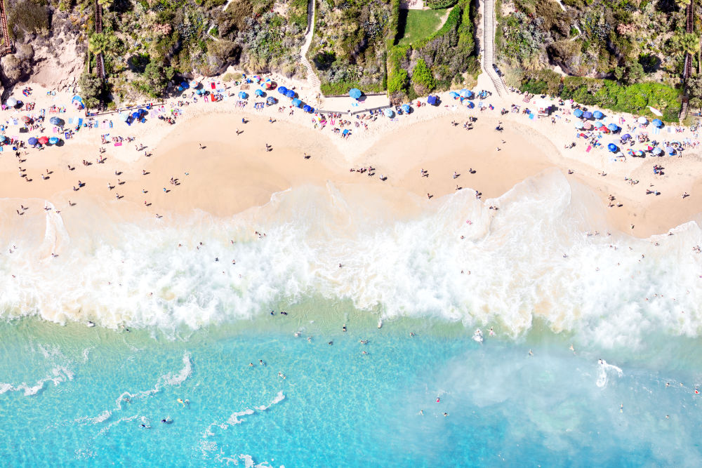 Photography by Gray Malin of Crescent Bay Shore, Laguna Beach