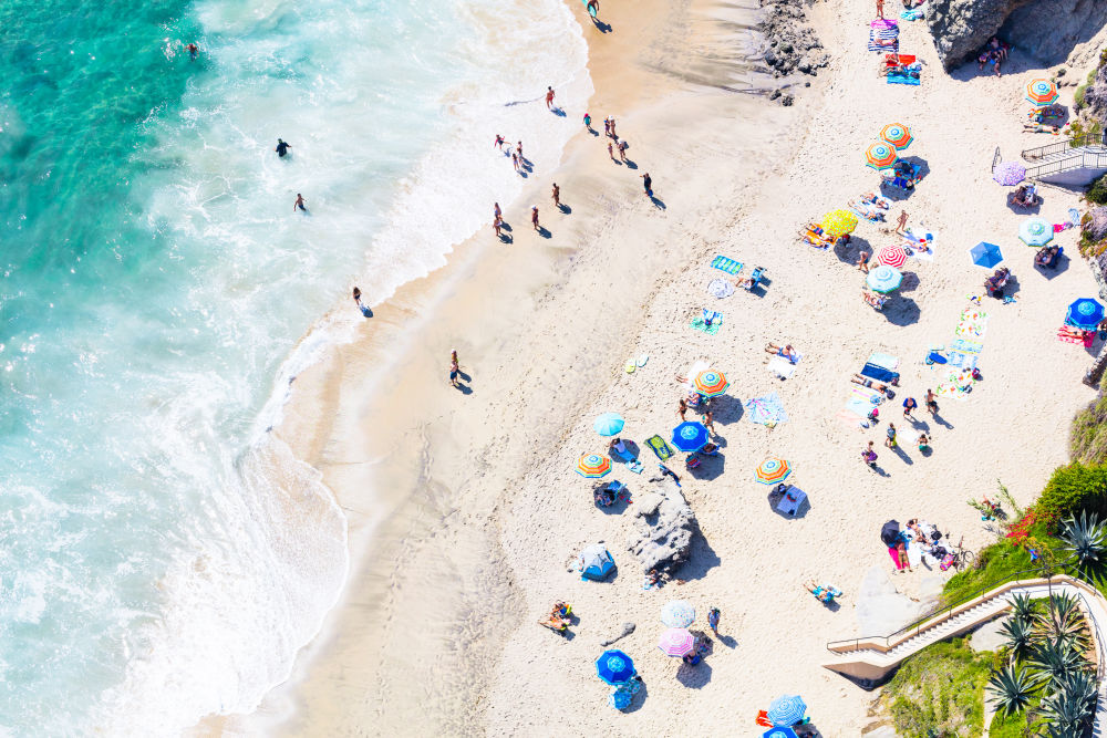 Photography by Gray Malin of Cress Street Beach, Laguna Beach