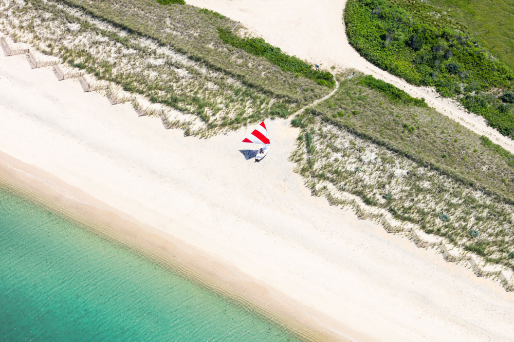 Photography by Gray Malin of Edgartown Beach Sailboat, Martha’s Vineyard