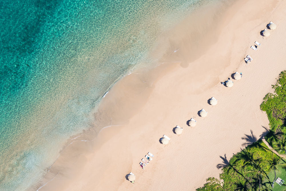 Photography by Gray Malin of Grand Wailea Beach Umbrellas, Maui