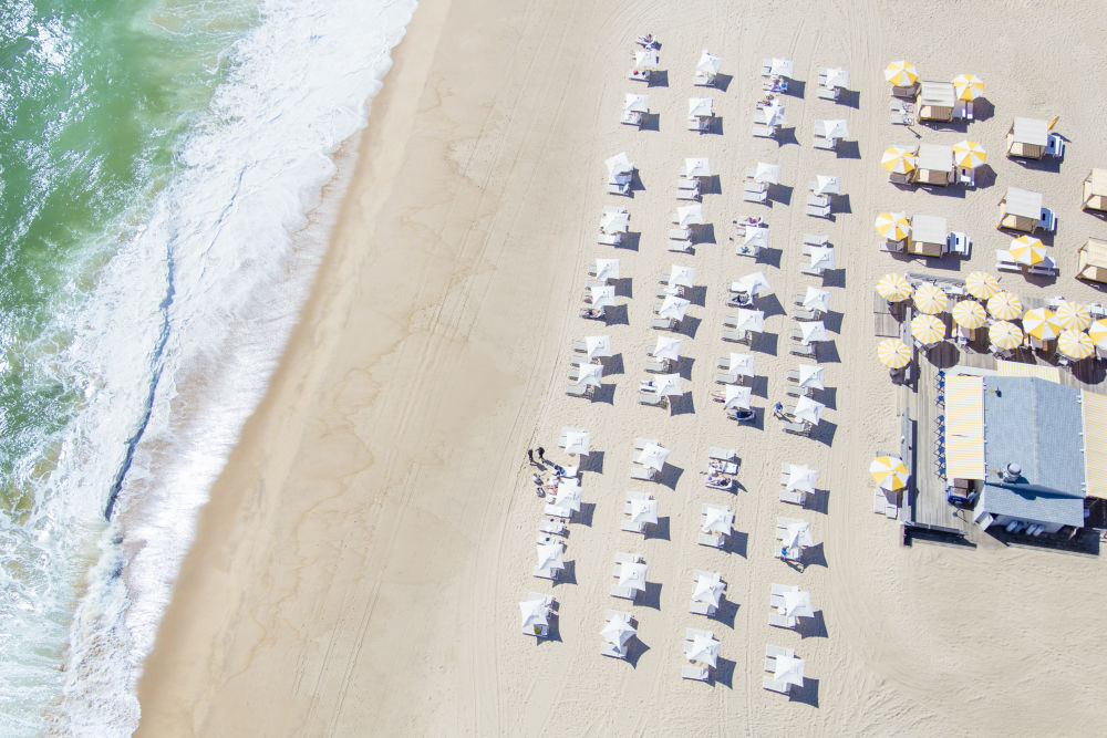 Photography by Gray Malin of Gurney's Beach Club, Montauk