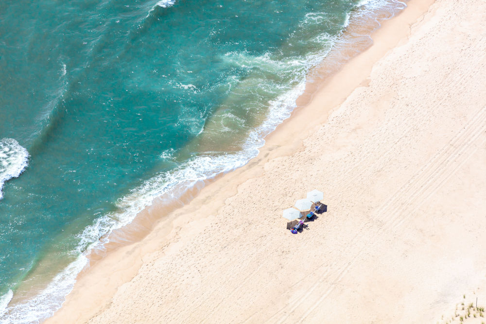 Photography by Gray Malin of Hamptons Beach Umbrellas