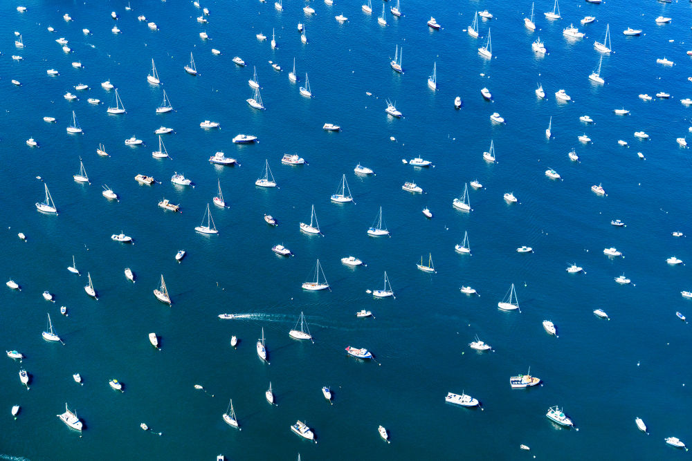 Photography by Gray Malin of Harbor Boats, Marblehead
