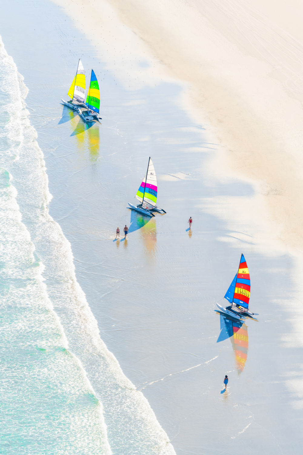 Photography by Gray Malin of Hobie Cat Beach Sailboats Vertical, Stone Harbor, New Jersey