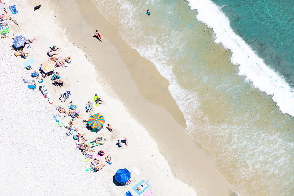 Photography by Gray Malin of Isabella Beach, Fishers Island