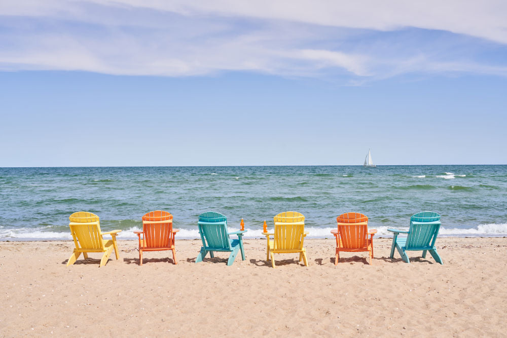 Photography by Gray Malin of Jetties Beach Chairs, Nantucket
