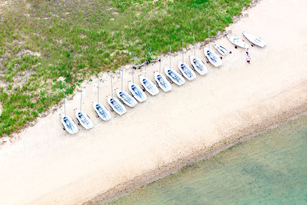 Photography by Gray Malin of Jetties Beach Sailboats, Nantucket