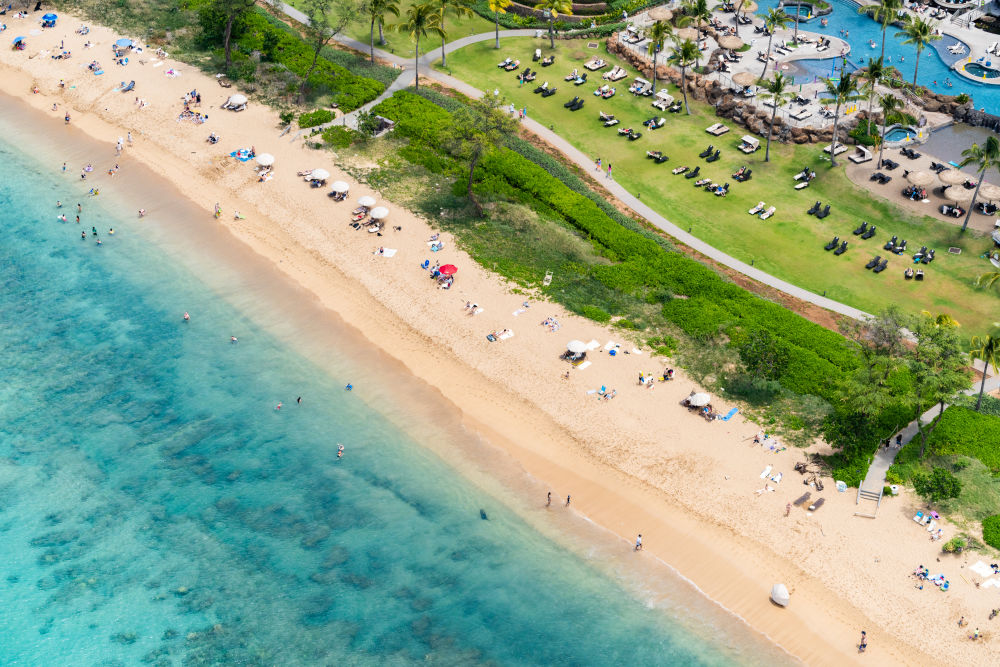 Photography by Gray Malin of Ka’anapali Beach Sunbathers, Maui