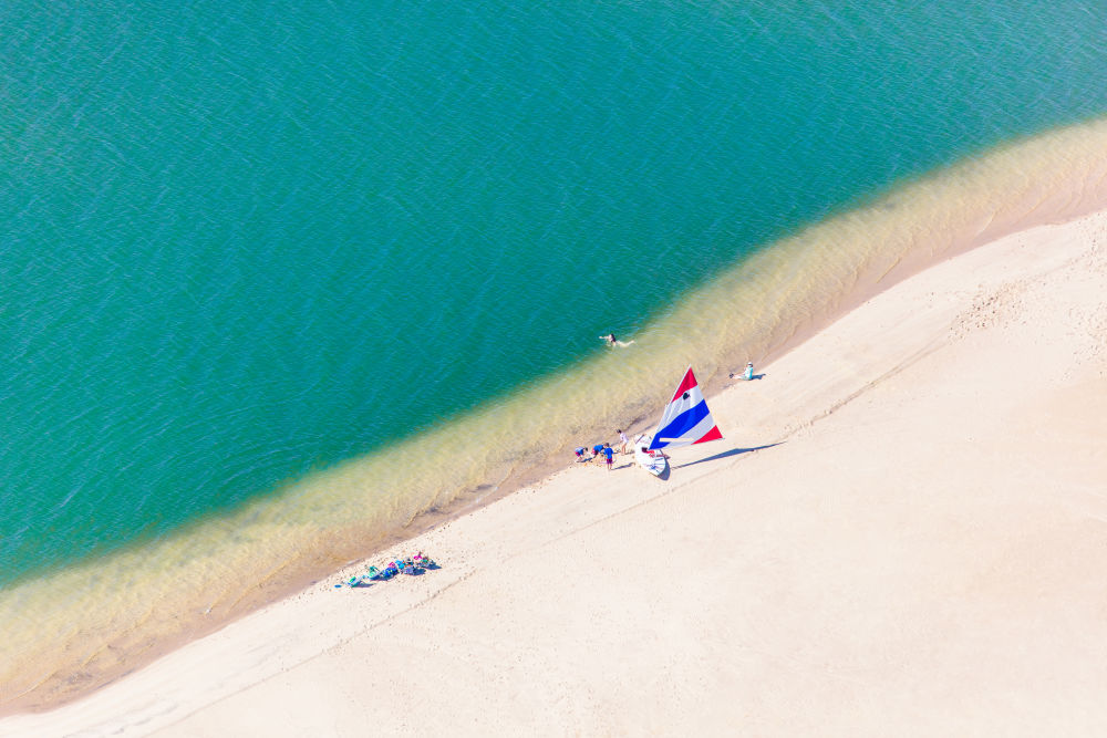 Photography by Gray Malin of Katama Beach Sailboat, Martha's Vineyard