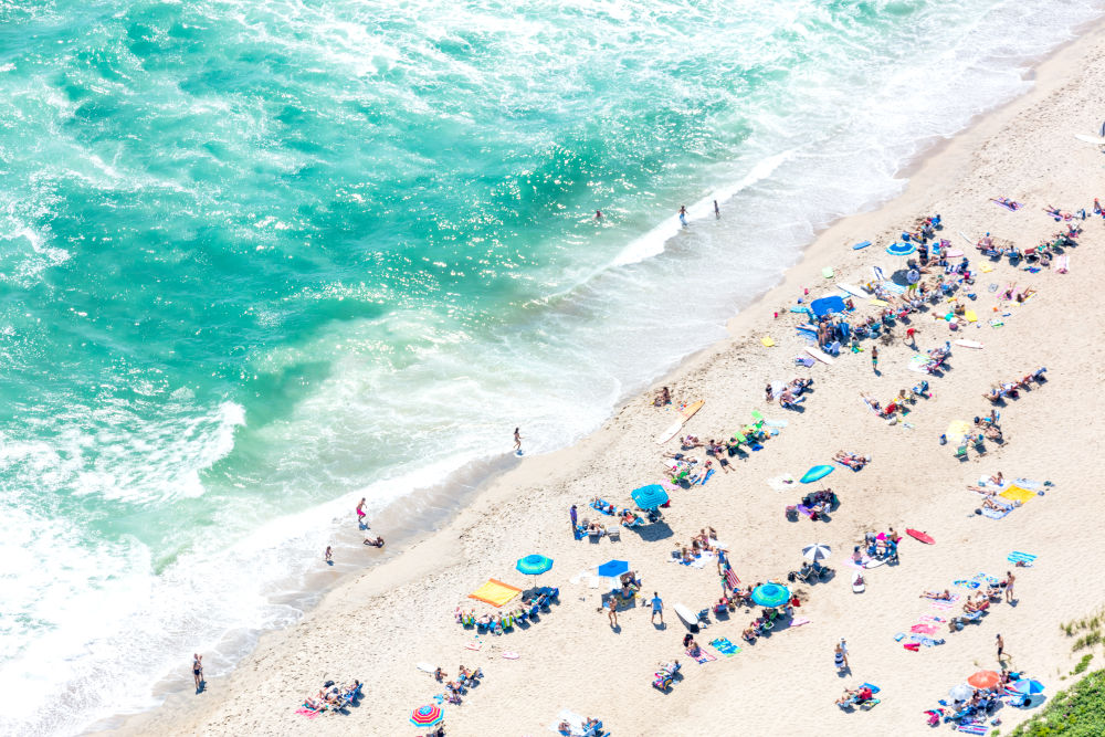 Photography by Gray Malin of Ladies Beach Sunbathers, Nantucket
