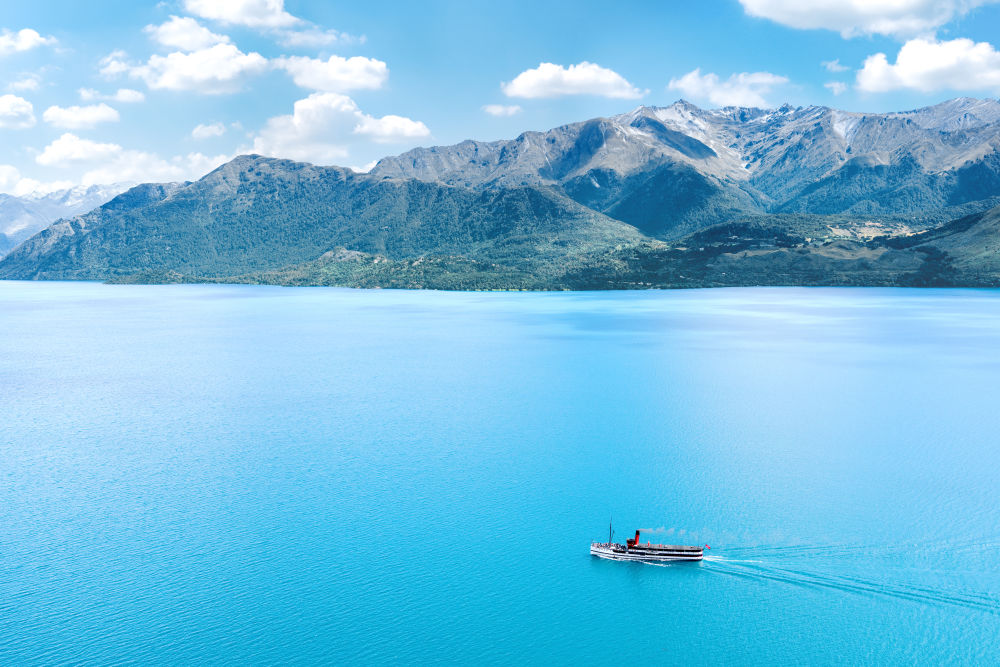 Photography by Gray Malin of Lake Wakatipu Steamboat, Queenstown, New Zealand