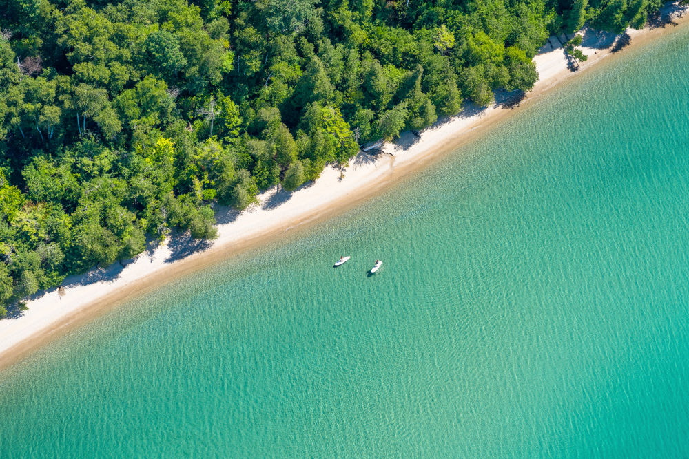 Photography by Gray Malin of Leland Paddleboarders, Michigan