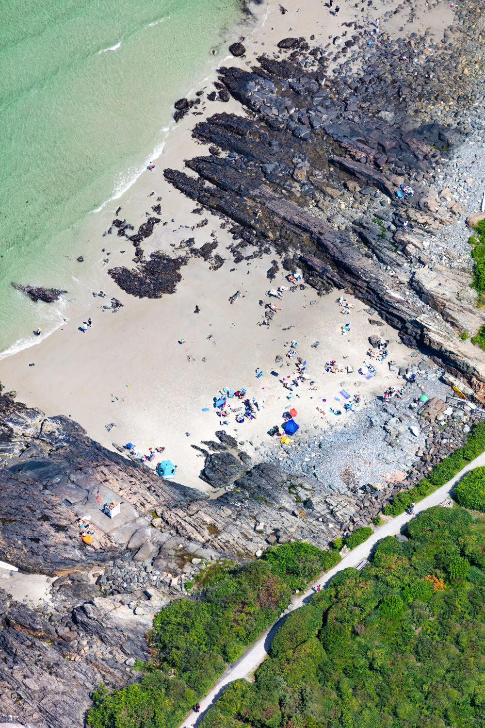 Photography by Gray Malin of Little Beach Cove Ogunquit, Maine
