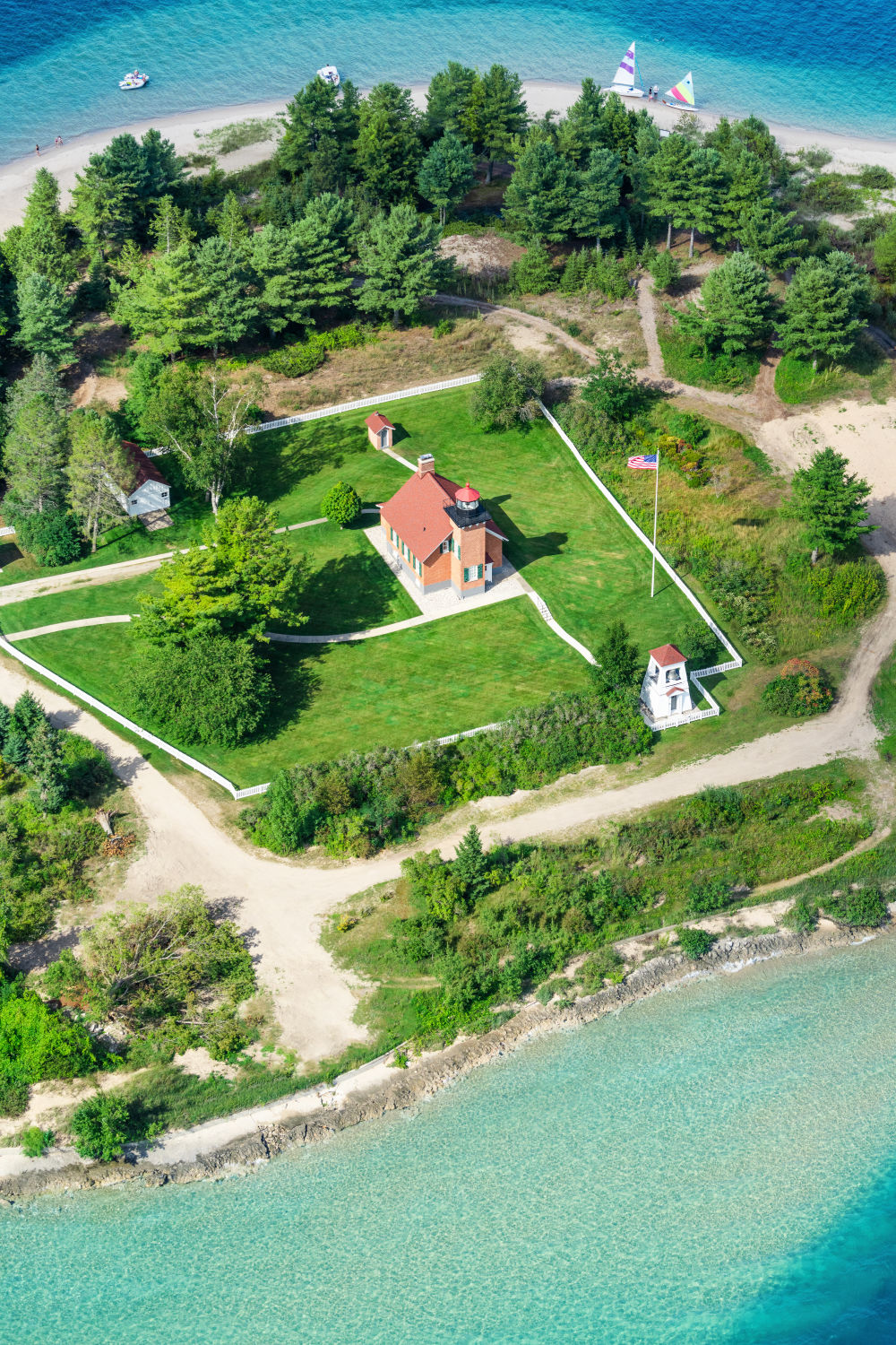Photography by Gray Malin of Little Traverse Lighthouse Vertical, Harbor Springs, Michigan