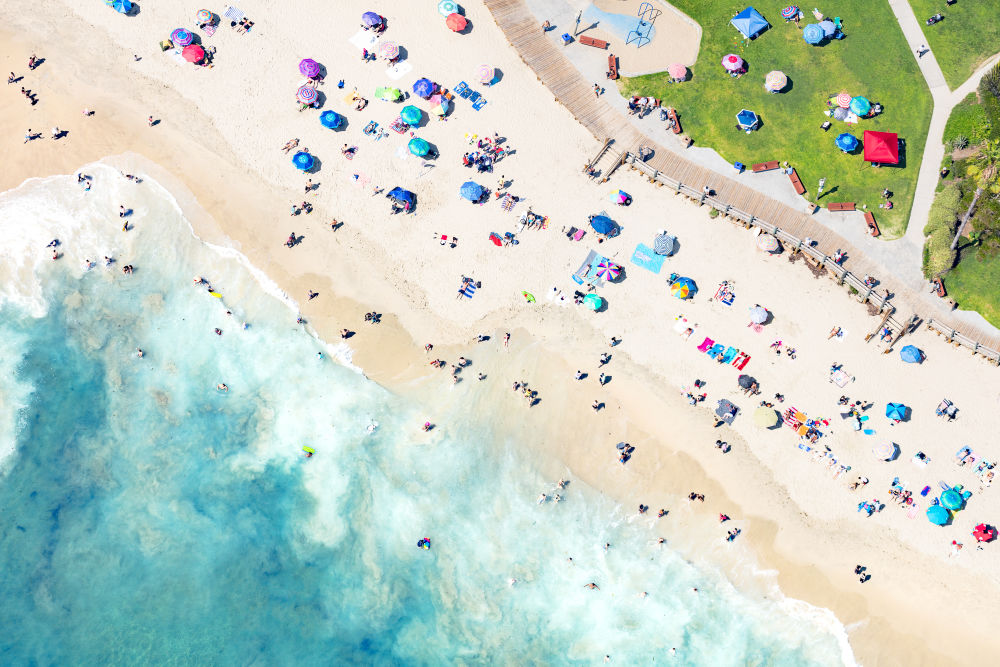 Photography by Gray Malin of Main Beach Diagonal, Laguna Beach