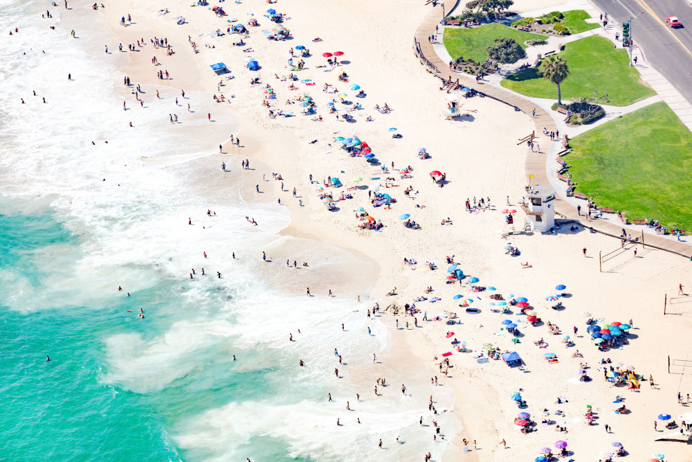 Photography by Gray Malin of Main Beach, Laguna Beach