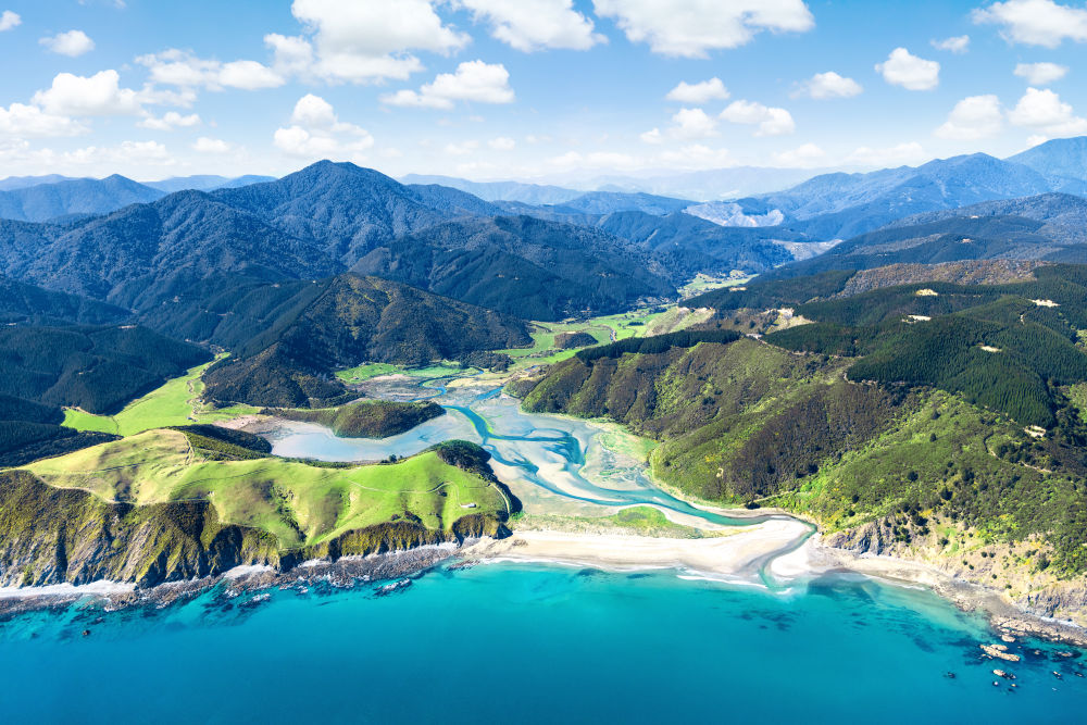 Photography by Gray Malin of Marlborough Bay, New Zealand