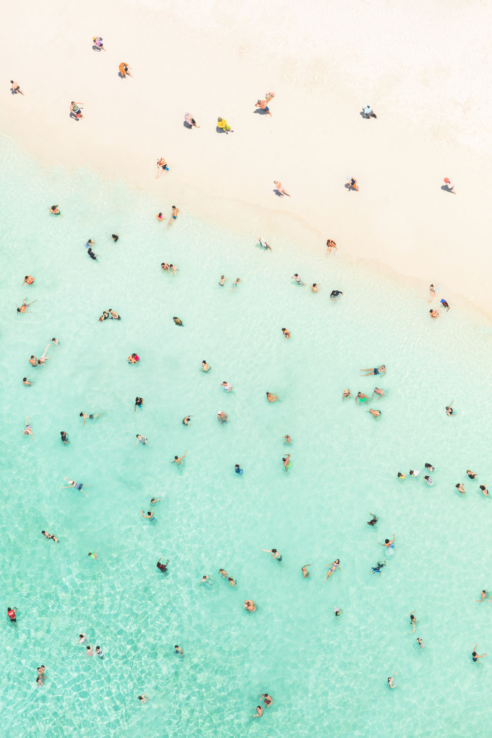 Photography by Gray Malin of Maya Bay Swimmers, Thailand