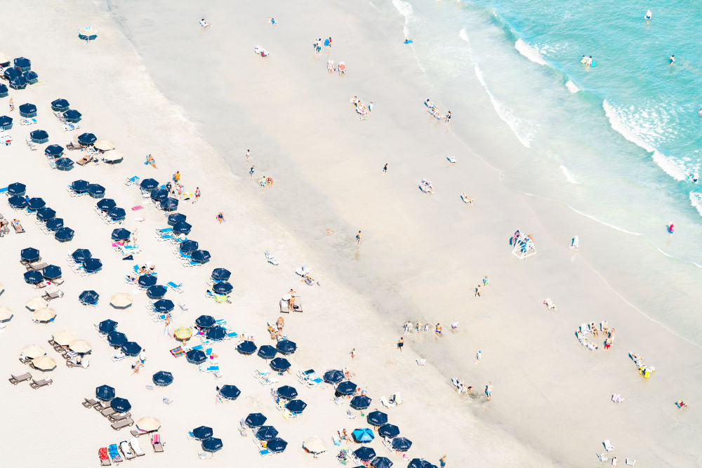 Photography by Gray Malin of Navy Umbrellas Diagonal, Avalon, New Jersey