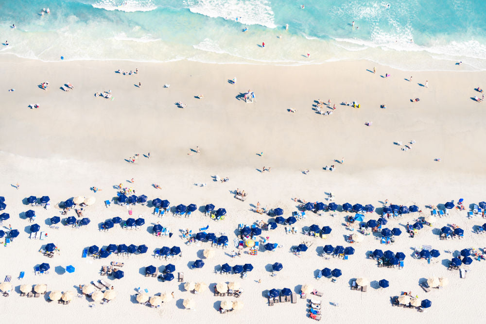 Photography by Gray Malin of Navy Umbrellas, Avalon, New Jersey