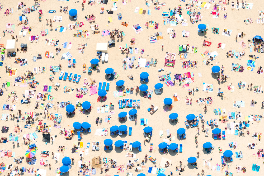 Photography by Gray Malin of North Avenue Beach Umbrellas, Chicago