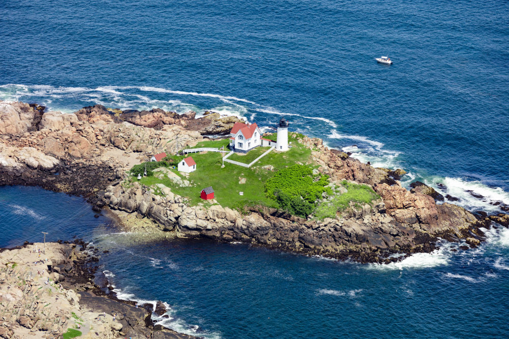 Photography by Gray Malin of Nubble Lighthouse, Maine