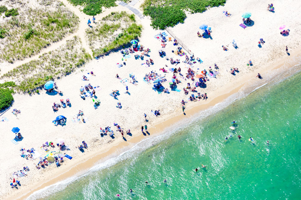 Photography by Gray Malin of Oak Bluffs Town Beach, Martha's Vineyard