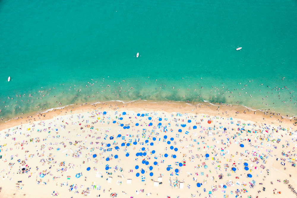 Photography by Gray Malin of Oak Street Beach Landscape, Chicago