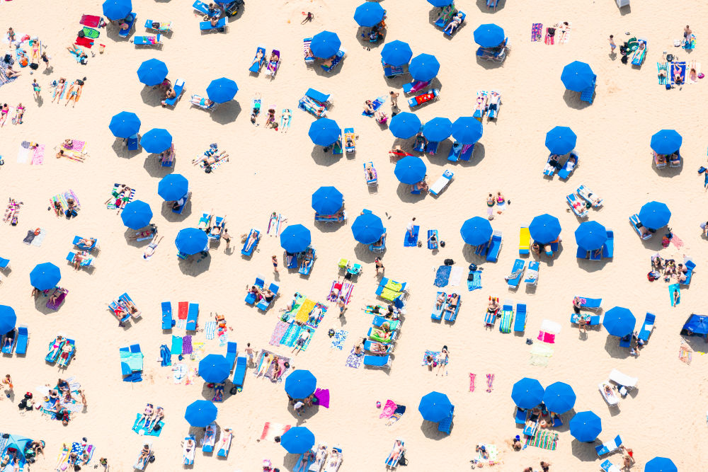 Photography by Gray Malin of Oak Street Beach Umbrellas, Chicago