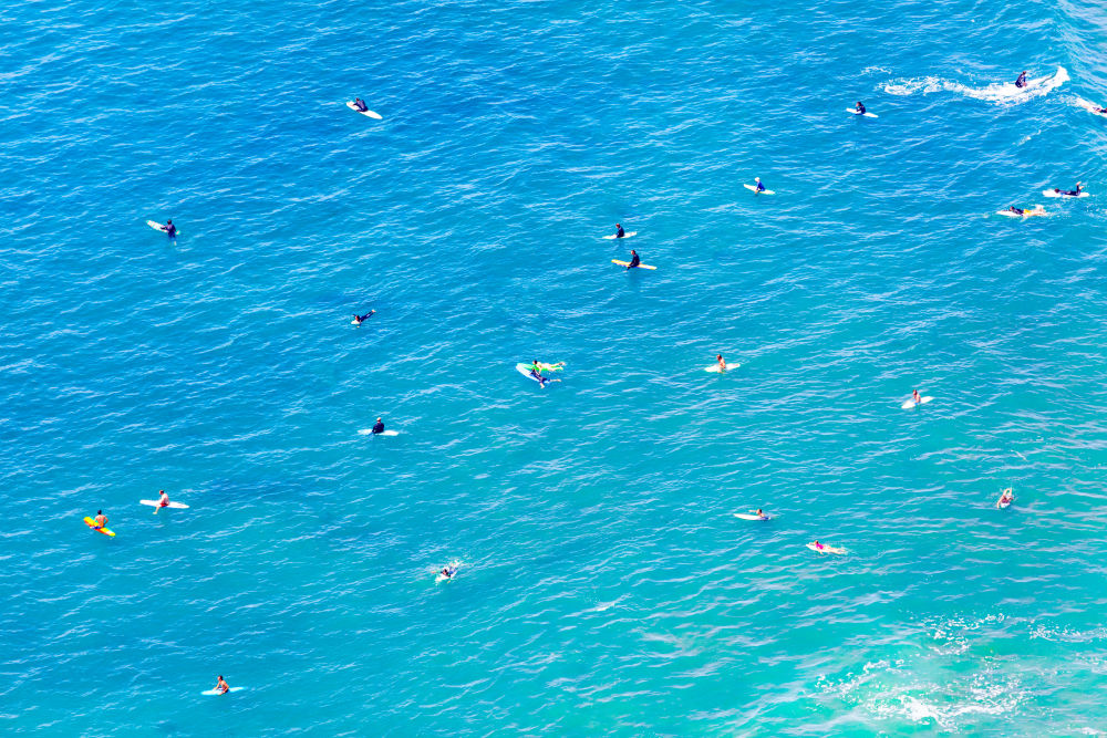 Photography by Gray Malin of Ocean Beach Surfers