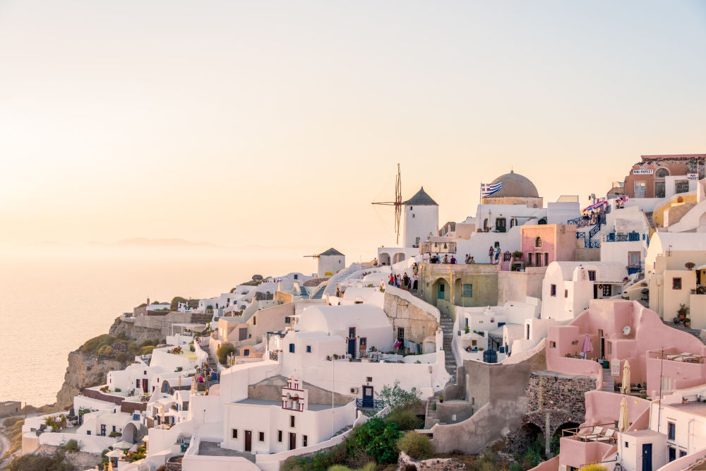 Photography by Gray Malin of Oia, Santorini, Greece