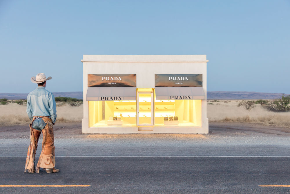 Photography by Gray Malin of One Cowboy, Prada Marfa