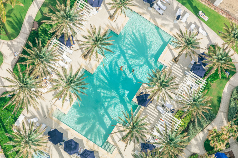 Photography by Gray Malin of Palm Tree Pool, Palm Beach