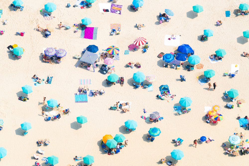Photography by Gray Malin of Point Pleasant Beach Umbrellas, New Jersey