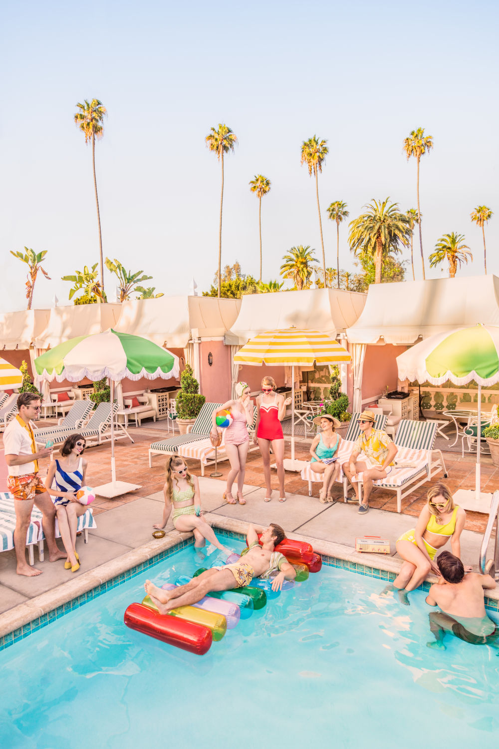 Photography by Gray Malin of Poolside at The Beverly Hills Hotel, Vertical