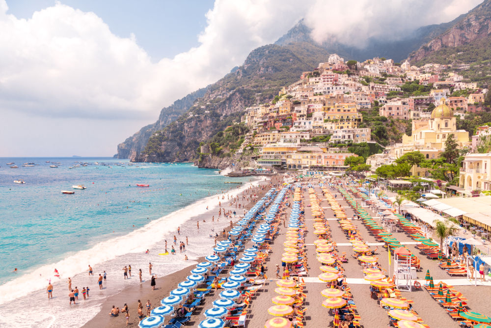 Photography by Gray Malin of Positano Beach Umbrellas Vista