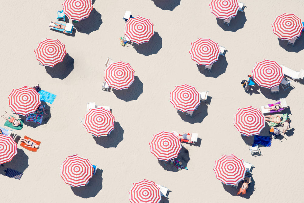 Photography by Gray Malin of Red and White Stripes, Italy