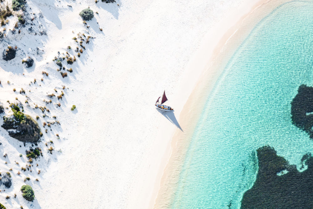 Photography by Gray Malin of Rottnest Island Sailboat, Perth