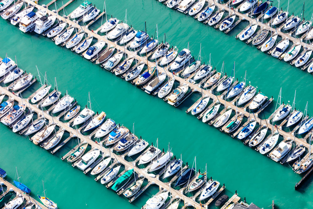 Photography by Gray Malin of Sausalito Harbor, Marin County