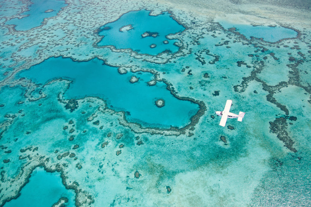 Photography by Gray Malin of Seaplane, Great Barrier Reef