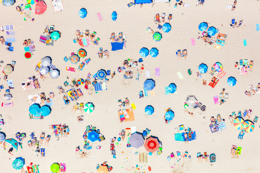 Photography by Gray Malin of Second Beach Sunbathers, Newport
