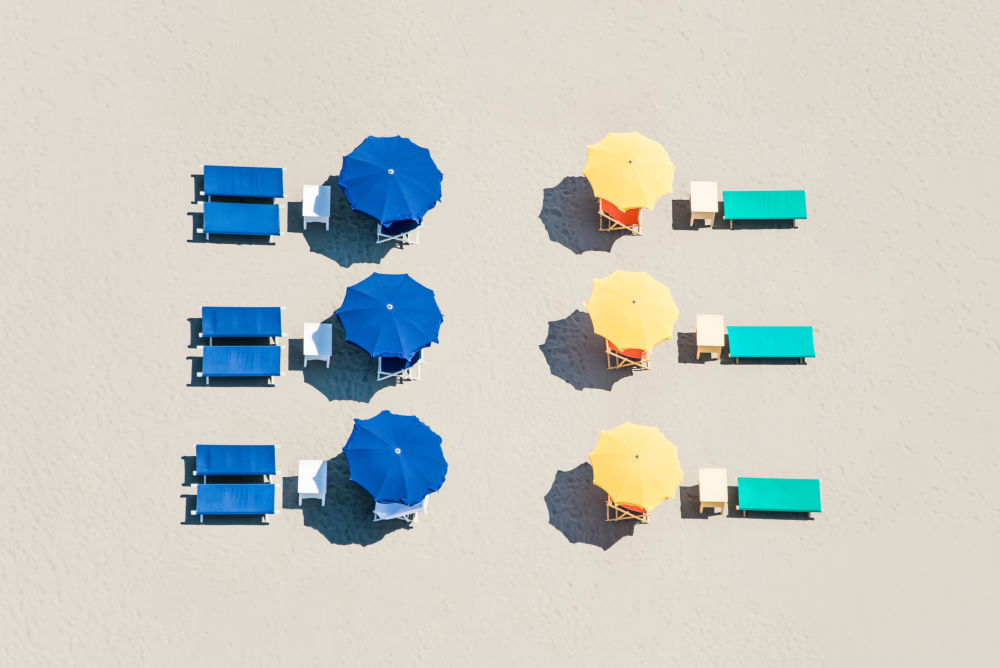 Photography by Gray Malin of Six Umbrellas, Italy