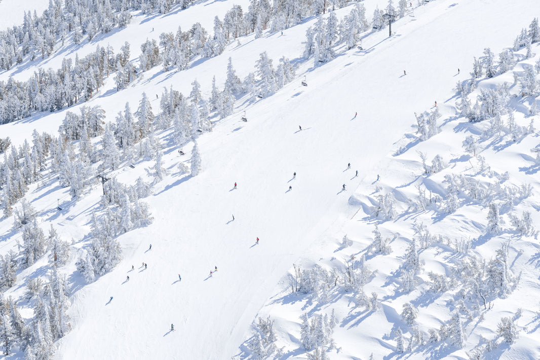 Photography by Gray Malin of Skiing in Winter Wonderland, Lake Tahoe