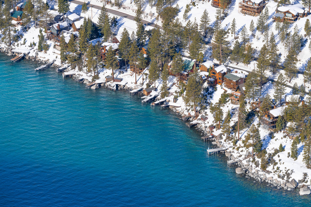 Photography by Gray Malin of Snowy Shores, Lake Tahoe