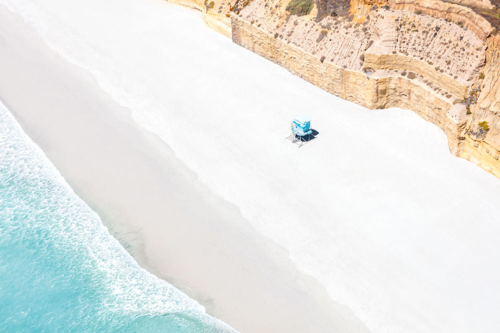 Photography by Gray Malin of Solana Beach Lifeguard Stand