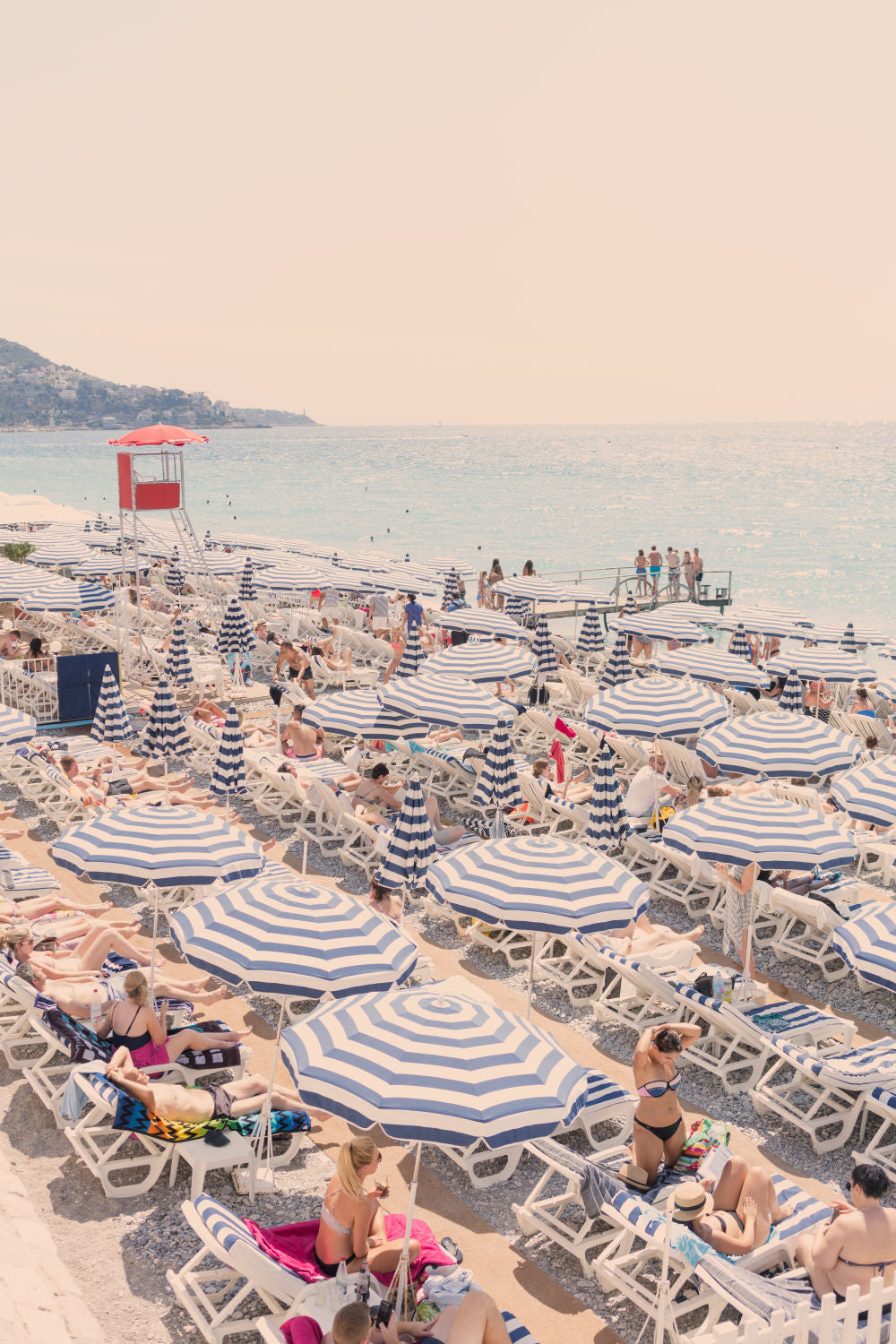 Photography by Gray Malin of Striped Umbrellas Vertical, Nice