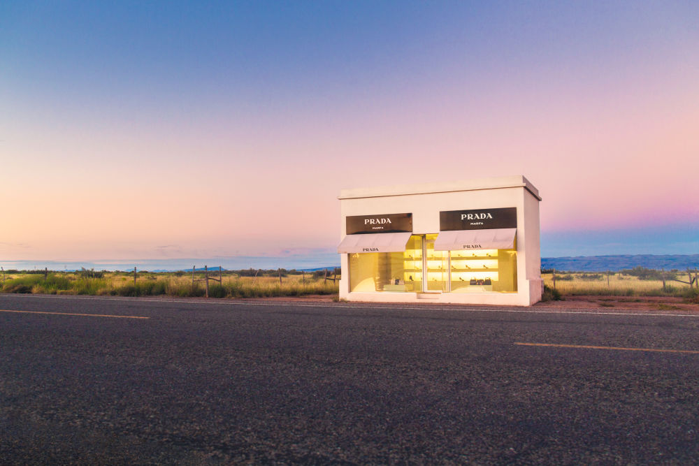 Photography by Gray Malin of Sunrise, Prada Marfa
