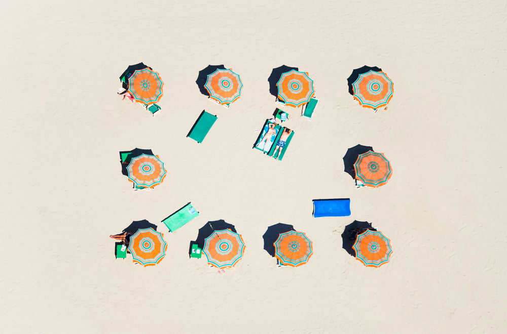Photography by Gray Malin of Ten Umbrellas, Italy